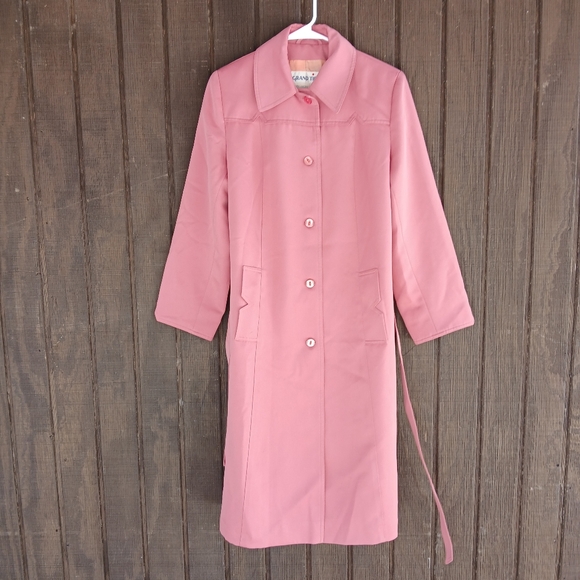 Vintage Grand Tier Trench Coat Dusty Rose - Picture 11 of 12